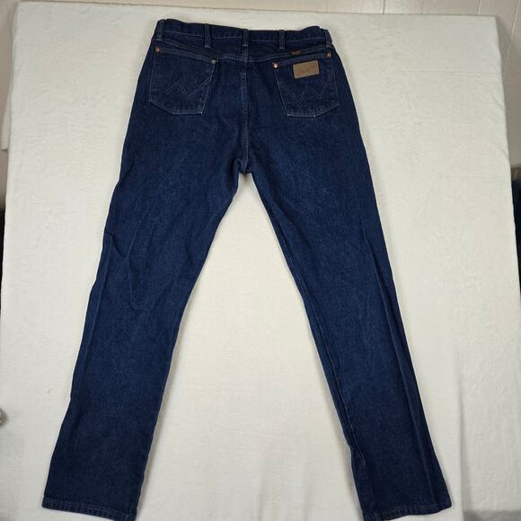 VTG Wrangle Jeans 36x36 Mens Dark Wash Denim Pants Straight Leg 0741 - Picture 2 of 10